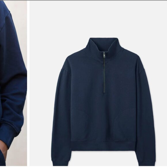 Organic Fleece Quarter Zip Sweatshirt MATE THE LABEL M - Picture 2 of 3